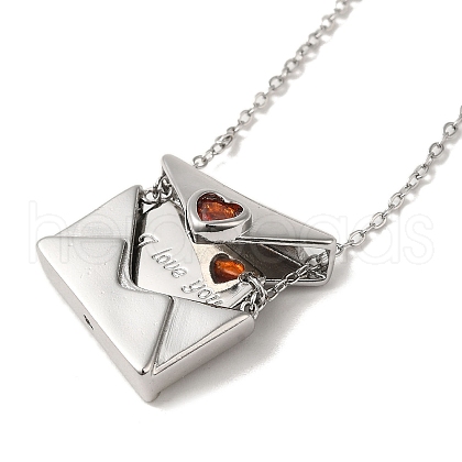 Brass Micro Pave Cubic Zirconia Pendant Necklace NJEW-B082-02P-01-1