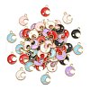 60Pcs 6 Colors Alloy Enamel Pendants ENAM-CJ0002-46-3