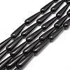 Natural Black Onyx Beads Strands G-P161-12-30x10mm-1