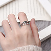 Rectangle 925 Sterling Silver Enamel Adjustable Rings FS-WGE3ABB-01-4