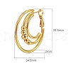 European and American Fashion Multi-layer Circle Bead Stainless Steel Hoop Earrings PW-WGDA1BE-01-2