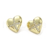 Brass Micro Pave Cubic Zirconia Stud Earrings EJEW-G381-07G-2