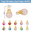 100Pcs 10 Color Spray Painted Crackle Glass Pendant PALLOY-AB00225-2