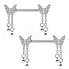 304 Stainless Steel Rhinestone Nipple Rings WG0E32C-01-1
