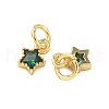 Star Brass Micro Pave Cubic Zirconia Pendants KK-I355-15G-3