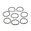 8Pcs 8 Style Synthetic Hematite Stretch Bracelets Sets BJEW-JB08004-1