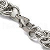 304 Stainless Steel Byzantine Chain Bracelet BJEW-C042-04P-3