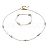 Round with Plum Blossom Pattern Plastic & Porcelain & CCB Bracelets & Necklaces & Rings Sets FS-WG584CB-03-2