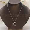 Delicate Brass Moon Shaped Pendant Necklaces for Women FJ0957-1