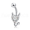 Clear Cubic Zirconia Belly Button Rings WG9960A-34-1