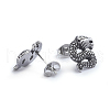 Retro 304 Stainless Steel Stud Earrings EJEW-L248-022AS-2