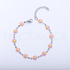 Daisy Alloy Enamel Link Chain Bracelets for Women FS-WGBA8A6-04-1
