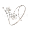 Flower Alloy Arm Cuff Bangles for Girl Women AJEW-A063-01E-P-4