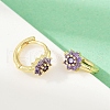 Brass Micro Pave Cubic Zirconia Hoop Earrings EJEW-S277-07G-2