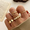 4Pcs Alloy with Plastic Pearl Finger Rings WG0612F-09-1
