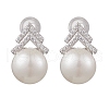 Natural Pearl Ear Studs EJEW-P286-28P-1