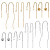   16Pcs 8 Style Cube & Round & Twist 304 Stainless Steel Stud Earrings EJEW-PH0001-26-1