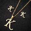 201 Stainless Steel Pendant Necklaces & Stud Earrings Sets WG00841-14-1