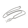 304 Stainless Steel Religion Jesus Fish Pendant Necklaces NJEW-H065-05P-2