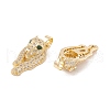 Brass Micro Pave Green Cubic Zirconia Pendants KK-E005-36G-2