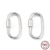 Anti-Tarnish Rhodium Plated 925 Sterling Silver Locking Carabiner Clasps STER-K173-20P-3