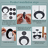 5-Slot Acrylic Jewelry Display Riser Stands ODIS-WH0061-71-4