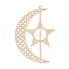 Brass Etched Metal Embellishments Big Pendants KK-Z058-08KCG-1