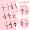 20Pcs 5 Styles Angel Natural Carnelian & Rose Quartz & Quartz & Lapis Lazuli & Amethyst Pendant Decorations HJEW-FS00014-3