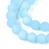 Frosted Imitation Jade Glass Beads Strands GLAA-T032-J8mm-MBB04-3