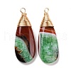 Natural Brazilian Agate Pendants PALLOY-JF01324-02-3