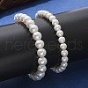 Shell Pearl Beaded Slider Bracelet with Brass Snake Chain X-BJEW-B066-01B-02-8