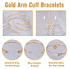 FIBLOOM 4Pcs 4 Styles Iron Three Loops Wire Wrap Bracelet Set BJEW-FI0001-19-4