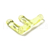 Transparent Resin Alphabet Pendants RESI-C028-02F-3