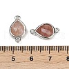 Natural Strawberry Quartz Faceted Connector Charms G-L514-048G-02-3