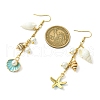 Alloy Enamel Starfish Dangle Earrings EJEW-JE05560-01-3