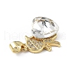 Real 18K Gold Plated Rack Plating Brass Micro Pave Clear Cubic Zirconia Pendants KK-C015-21G-03-2