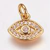 Brass Micro Pave Cubic Zirconia Charms ZIRC-G087-30G-1