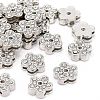 Flower Alloy Rhinestone Slide Charms RSB358-3P-1