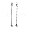 Brass Enamel ABS Imtation Pearl End with Chain KK-B129-27P-02-1