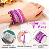 6Pcs 6 Styles 8mm Glass Round Beaded Stretch Bracelet Sets BJEW-TAC0022-13