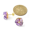 Natural Mixed Gemstone Chips Beaded Flower Stud Earrings EJEW-JE05282-3