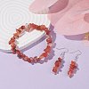 Natural Red Agate Chips Beaded Jewelry Set X-SJEW-JS01232-04-2