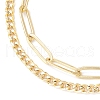 Brass Paperclip Chains & Curb Chains Double-layer Bracelets for Women BJEW-JB11815-3