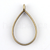 Rack Plating Alloy Teardrop Open Back Bezel Pendants PALLOY-S047-29F-FF-2