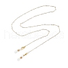 304 Stainless Steel & ABS Imitation Pearl Round Link Eyeglasses Chains AJEW-EH00400-2