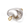 3Pcs 3 Styles Brass Glass Heart Pendants PALLOY-JF03688-02-5