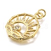 Rack Plating Brass Micro Pave Cubic Zirconia Pendants KK-K401-48B-G-2