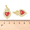 Brass Micro Pave Clear Cubic Zirconia Pendants KK-XCP0002-04-3