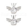 Brass Micro Pave Clear Cubic Zirconia Beads KK-G531-05S-1