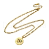 304 Stainless Steel Colorful Rhinestone Zodiac Pendant Necklaces for Women NJEW-U032-02G-4